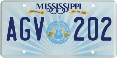 MS license plate AGV202