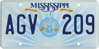 MS license plate AGV209