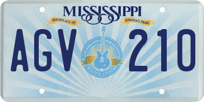 MS license plate AGV210