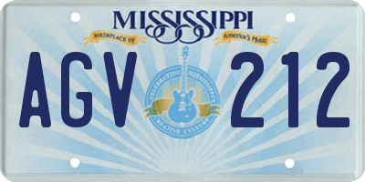MS license plate AGV212