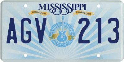 MS license plate AGV213
