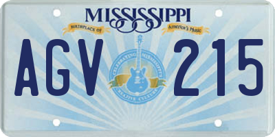 MS license plate AGV215