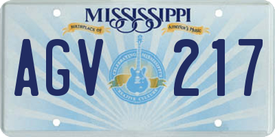 MS license plate AGV217