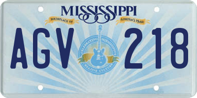 MS license plate AGV218