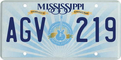 MS license plate AGV219