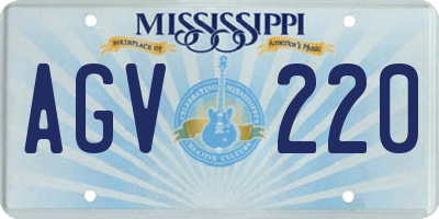 MS license plate AGV220