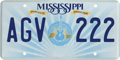 MS license plate AGV222