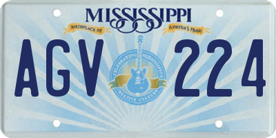 MS license plate AGV224