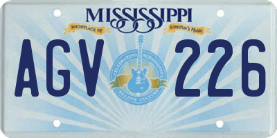 MS license plate AGV226