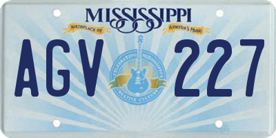 MS license plate AGV227