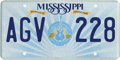 MS license plate AGV228