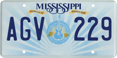 MS license plate AGV229