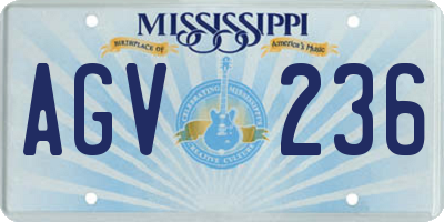 MS license plate AGV236