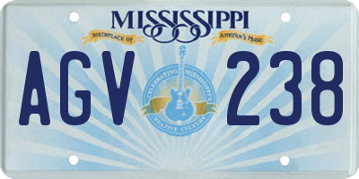 MS license plate AGV238