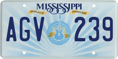 MS license plate AGV239