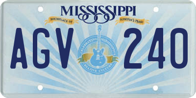 MS license plate AGV240