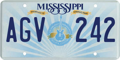 MS license plate AGV242