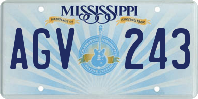 MS license plate AGV243