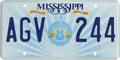 MS license plate AGV244