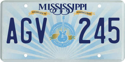 MS license plate AGV245