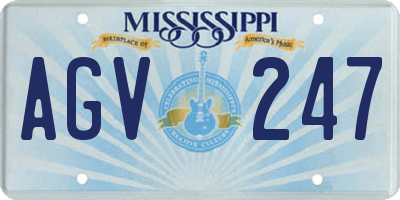 MS license plate AGV247