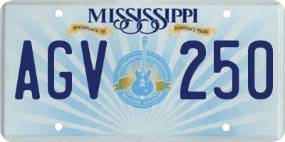MS license plate AGV250