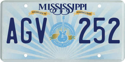 MS license plate AGV252
