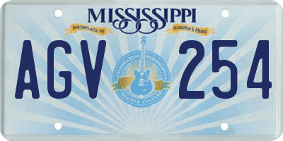 MS license plate AGV254