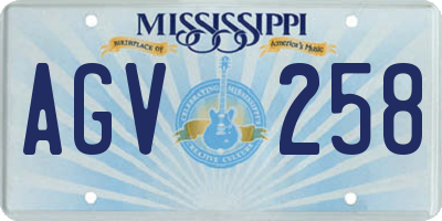 MS license plate AGV258