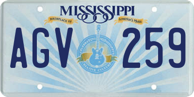 MS license plate AGV259