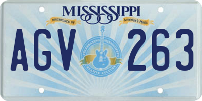 MS license plate AGV263
