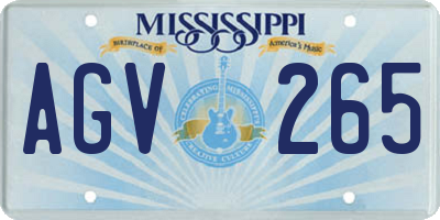 MS license plate AGV265
