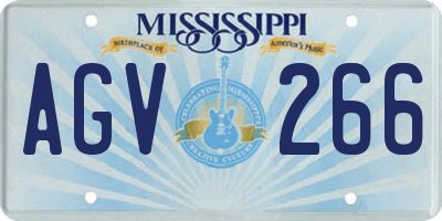 MS license plate AGV266