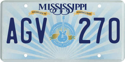 MS license plate AGV270