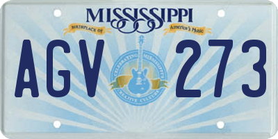 MS license plate AGV273