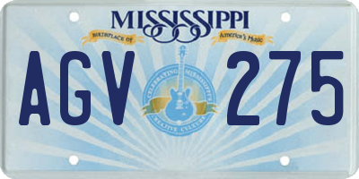 MS license plate AGV275