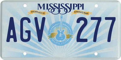 MS license plate AGV277
