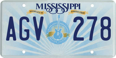 MS license plate AGV278
