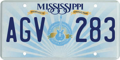 MS license plate AGV283