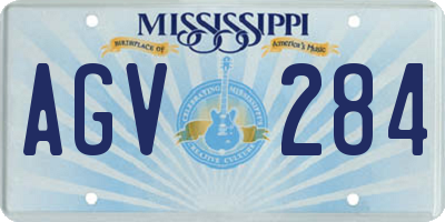 MS license plate AGV284