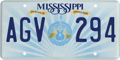 MS license plate AGV294