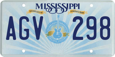 MS license plate AGV298