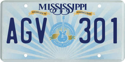 MS license plate AGV301