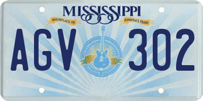 MS license plate AGV302