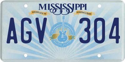 MS license plate AGV304