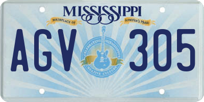 MS license plate AGV305