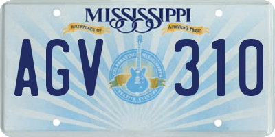 MS license plate AGV310