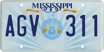 MS license plate AGV311