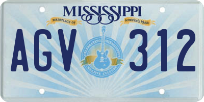 MS license plate AGV312