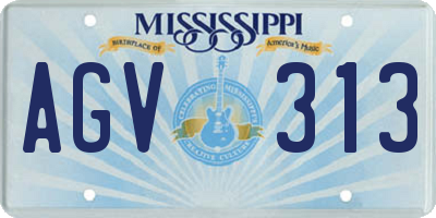 MS license plate AGV313